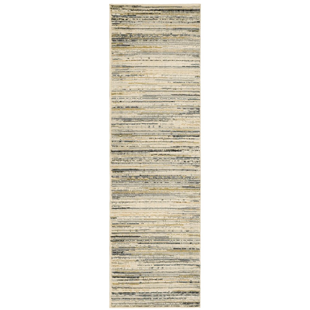 Oriental Weavers Bowen Area Rug - 1332J - 2'3" x 7'6" - in Ivory/Gold - Modern Style, Stain Resistant, Family and Pet Friendly, Entryway, Hallway Runner Rug