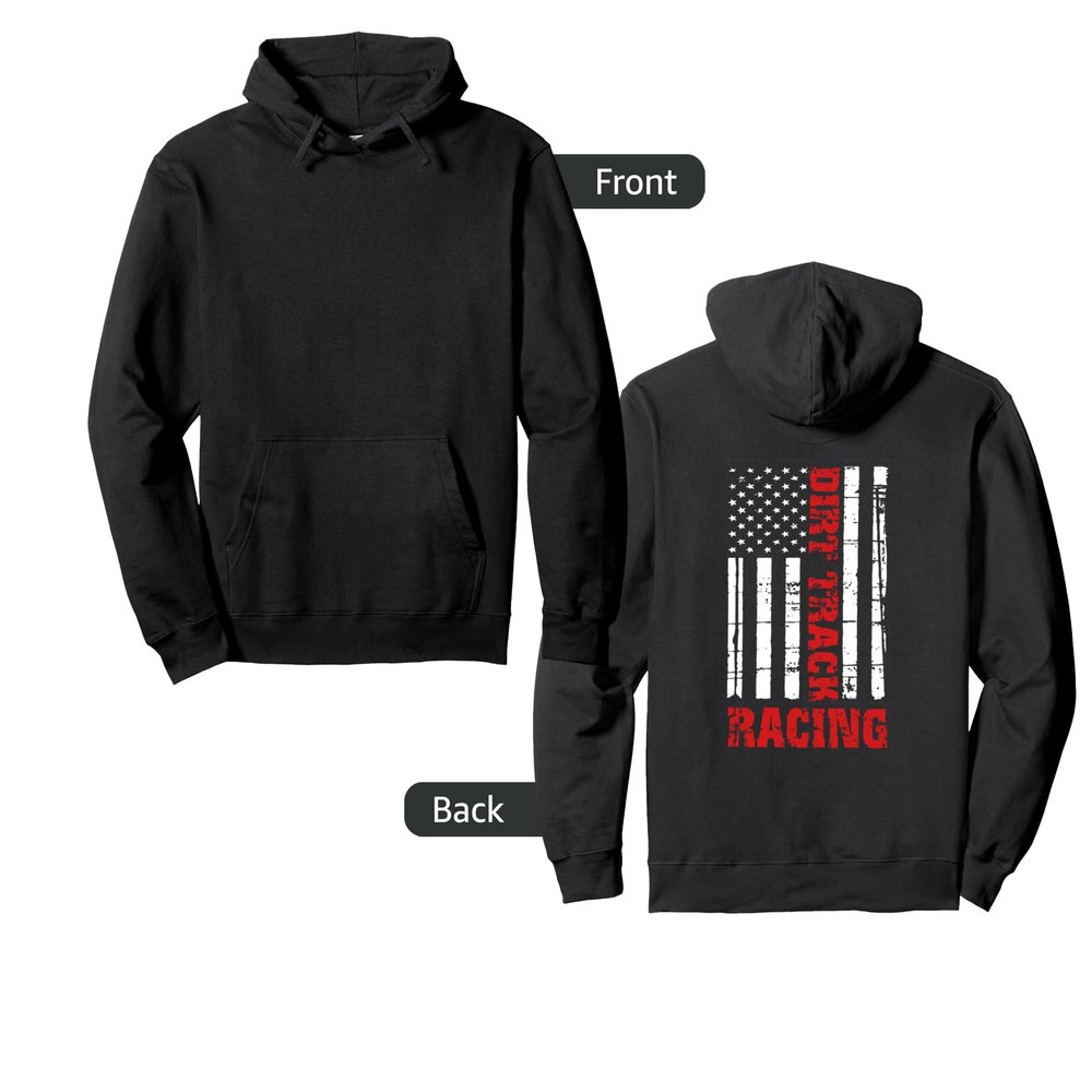 Dirt Track Racing American Flag Hoodie Race Car Racecar