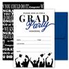 25 Blue & Black Graduation Party Invitations with Envelopes for College, High School, University Grad Celebration or Announcement- Invite Cards Fill In Style- Party Decorations Supplies view 1