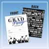 25 Blue & Black Graduation Party Invitations with Envelopes for College, High School, University Grad Celebration or Announcement- Invite Cards Fill In Style- Party Decorations Supplies view 2