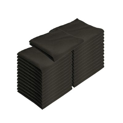 Arkwright Restaurant Cloth Napkins - (Pack of 25) Spun Polyester Dinner Napkin with Hemmed Edges - Ideal for Dinner, Wedding, Party, Banquet, Kitchen, 20 x 20 in, Black