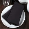 Arkwright Restaurant Cloth Napkins - (Pack of 25) Spun Polyester Dinner Napkin with Hemmed Edges - Ideal for Dinner, Wedding, Party, Banquet, Kitchen, 20 x 20 in, Black view 2