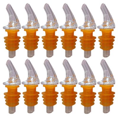 1 Dozen Large Amber Cork Free-Pour Spout - Great for Wide-Neck Liquor Bottles, Including 1.75 Liter Bottles