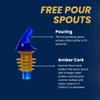 1 Dozen Large Amber Cork Free-Pour Spout - Great for Wide-Neck Liquor Bottles, Including 1.75 Liter Bottles view 3