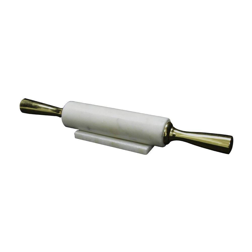 A&B Home White Marble Rolling Pin, Wihte, Gold