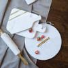 A&B Home White Marble Rolling Pin, Wihte, Gold view 3