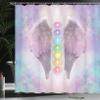 Ambesonne Angel Wings Shower Curtain, Angelic Mandala Yoga Ethereal Pastel Psychedelic Theme Illustration, Cloth Fabric Bathroom Decor Set with Hooks, 69" W x 84" L, Pastel Blue Purple view 3