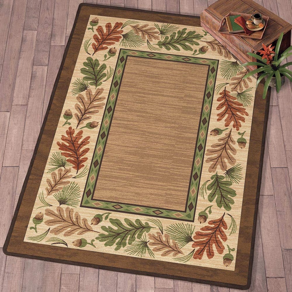 BLACK FOREST DECOR Oak Leaves & Acorns Rug - 8 x 11