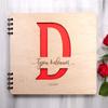 Personalized Guest Book Wedding Monogram Guestbook Alternative Wedding Photo Book Rustic Wedding Ceremony Book Letter Guestbook Custom Wooden Keepsake Book view 2