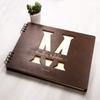 Personalized Guest Book Wedding Monogram Guestbook Alternative Wedding Photo Book Rustic Wedding Ceremony Book Letter Guestbook Custom Wooden Keepsake Book view 3