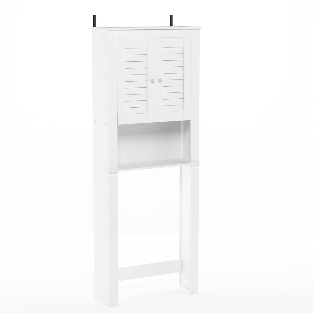 Furinno Indo Louver Door Bath Cabinet, White
