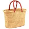 African Market Basket, Large Oval Woven Straw Basket with Handle Fair Trade Storage Organizer view 1
