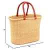 African Market Basket, Large Oval Woven Straw Basket with Handle Fair Trade Storage Organizer view 4