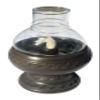 Full Funk Thai Made Clay Oil Lamp Glass Cup Cover Light Black - 8.5 inch view 1