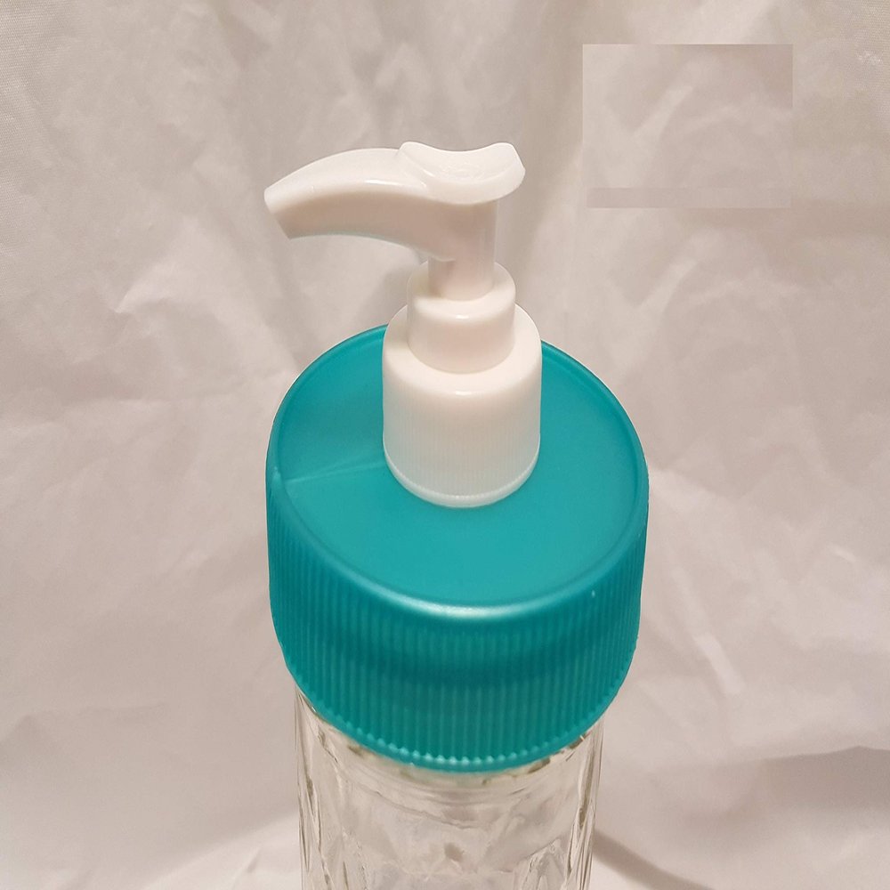 24 Teal Plastic Lid & Pump Mason Jar Soap/Lotion/Condiment/Oil/Coffee Flavor Dispenser - Burgundy, Blue, Teal, Yellow, Purple or Pink. No Rusting Metal!