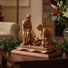 Bethlehem Handicrafts Carved Wooden Jesus Washing The Feet's Statue view 1