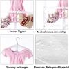 3 Packs Clear Kids Dance Costume Garment Bags,Garment Bag 35 Inch for Dance Competitions,Foldable Travel Storage Cover Bag with 3 Zipper Pockets view 4
