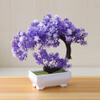 Artificial Bonsai Cedar, Fake Potted Bonsai Tree Simulation Decorative Artificial Plant Flower Fake Pot Plants Ornaments Home Office Desk Decor Purple view 2
