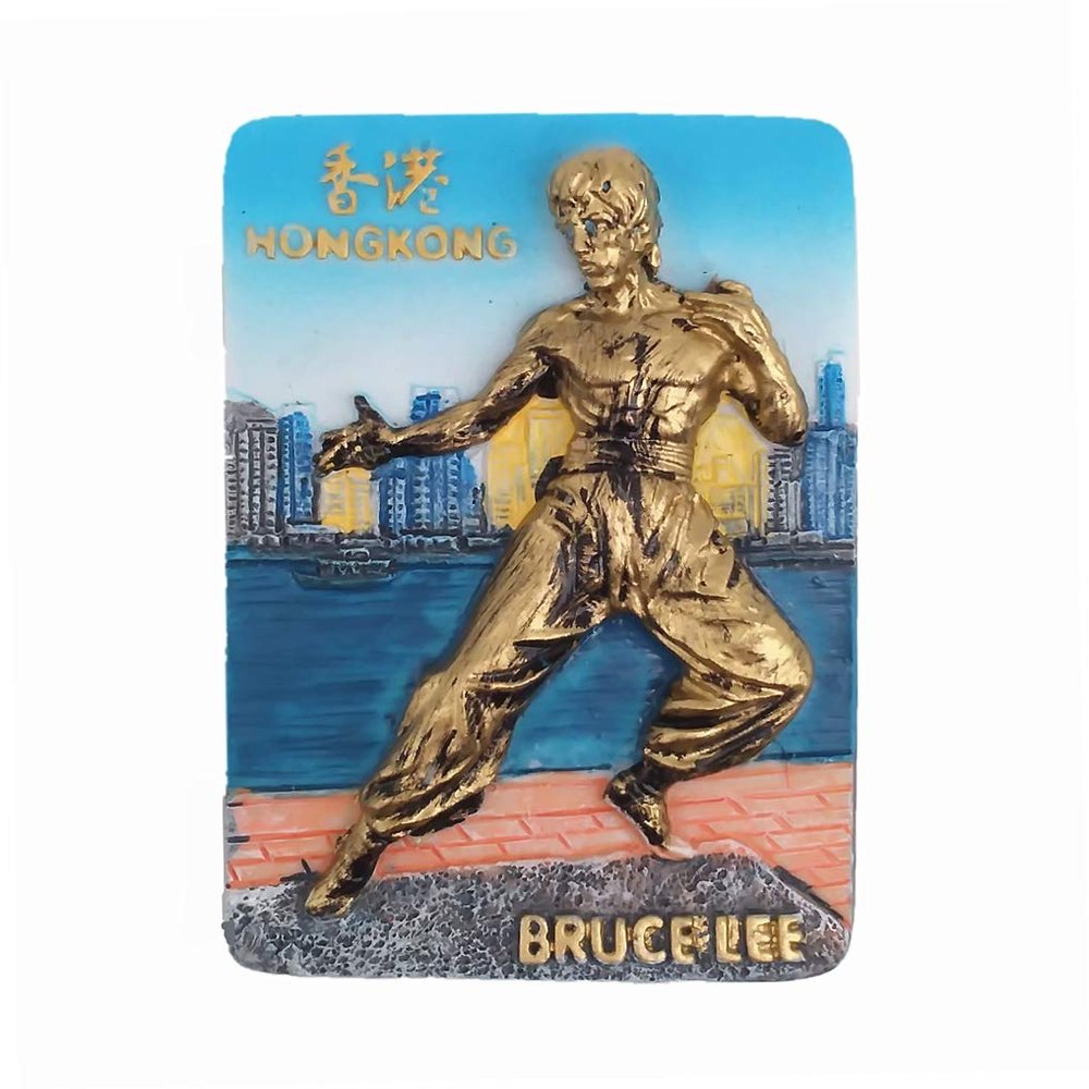3D Bruce Lee Hongkong China Fridge Magnet Travel Souvenir Gift,Home & Kitchen Decoration Magnetic Sticker Hongkong China Refrigerator Magnet Collection