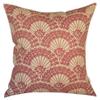 TangDepot Cotton Floral Cushion Cover 14"x14" Hand Fan-Red Floral view 1