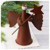 Factory Direct Craft Rustic Tin Christmas Cone Angel - Holiday Angel Made to Look Old and Aged for Farmhouse, Country, Primitive Decorations (6-1/2" H) view 1