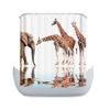 Amagical Cute Animals Giraffes with Elephant Pattern 3 Piece Bathroom Mat Set Shower Curtain Set Non Slip Bath Mat + Contour Mat + 12 Hooks view 2