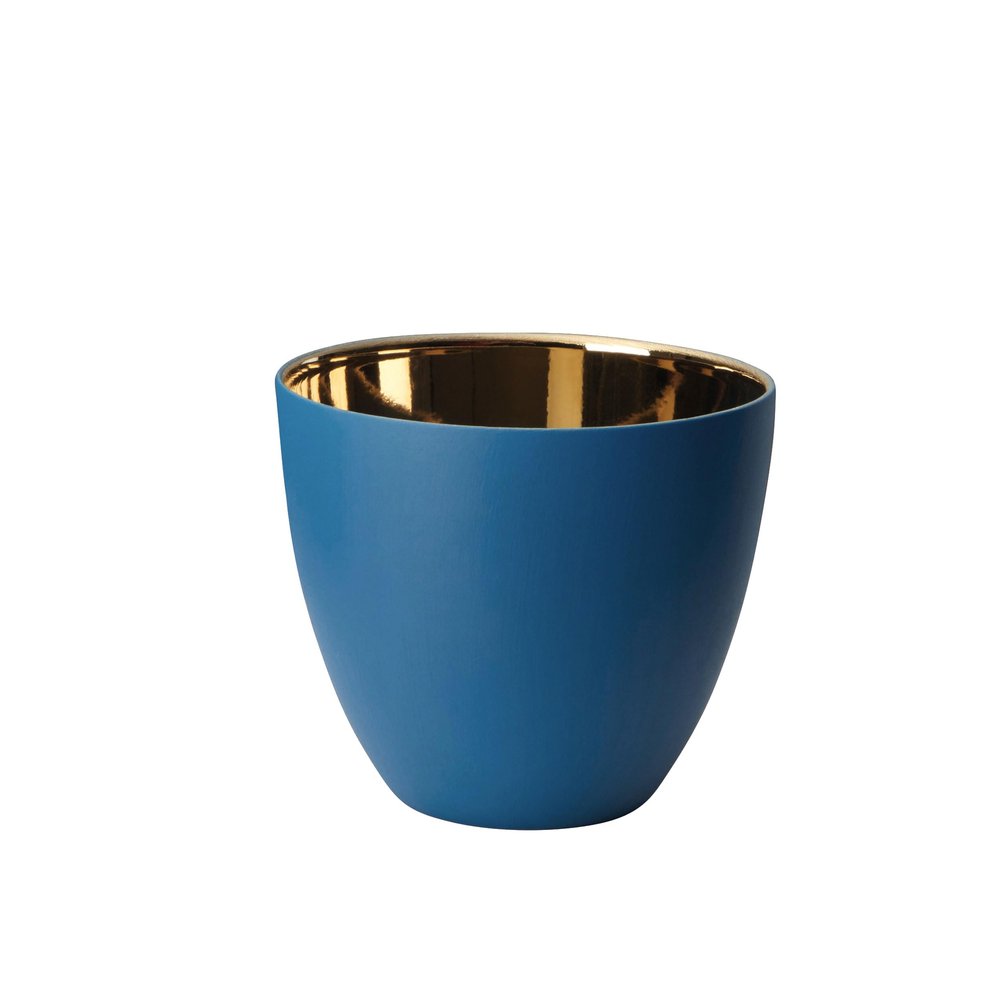 ASA Lights Tea Light Holder, Porcelain, Blue, 8 cm Height / 9 cm Diameter