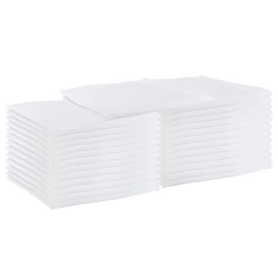 Arkwright Restaurant Cloth Napkins - (Pack of 25) Spun Polyester Dinner Napkin with Hemmed Edges - Ideal for Dinner, Wedding, Party, Banquet, Kitchen, 20 x 20 in, White