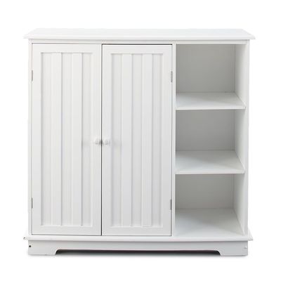 The Lakeside Collection Beadboard Wooden Storage Cabinets 30" H or Set of 3 Baskets - White Storage Unit