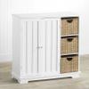The Lakeside Collection Beadboard Wooden Storage Cabinets 30" H or Set of 3 Baskets - White Storage Unit view 2