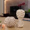 gdcustomize Flower Vase Electroplate Resin Art Craft Furnishing Home Furnishing Elegance Ornament (Rose Gold, 24L24W19H) view 2