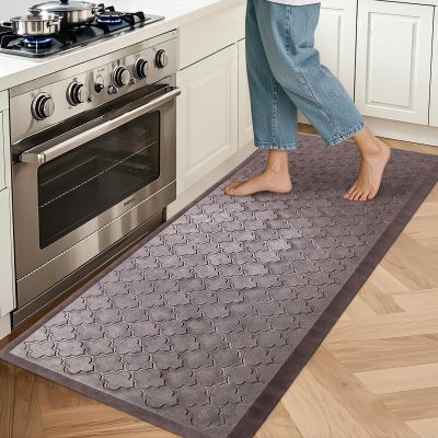 HEBE Kitchen Mat Cushioned Anti Fatigue Comfort Floor Mat Oversized 20"x60" Waterproof Non Slip Kitchen Rug Runner Laundry Room Rug Floor Carpet Heavy Duty Comfort Standing Mat Pads, Brown