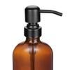 2 Pack Thick Amber Glass Pint Jar Soap Dispenser with Matte Black Stainless Steel Pump, 16ounce Boston Round Bottles Dispenser with Rustproof Pump for Essential Oil, Lotion Soap view 2