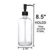 2 Pack Thick Clear Glass Pint Jar Soap Dispenser with Oil Rubbed Bronze Stainless Steel Pump, 16ounce Clear Boston Round Bottles Dispenser with Rustproof Pump for Essential Oil, Liquid Soap view 4