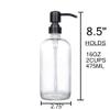 2 Pack Thick Clear Glass Pint Jar Soap Dispenser with Matte Black Stainless Steel Pump, 16ounce Clear Boston Round Bottles Dispenser with Rustproof Pump for Essential Oil, Lotion Soap view 3