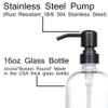 2 Pack Thick Clear Glass Pint Jar Soap Dispenser with Matte Black Stainless Steel Pump, 16ounce Clear Boston Round Bottles Dispenser with Rustproof Pump for Essential Oil, Lotion Soap view 4