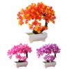 Artificial Bonsai Cedar, Fake Potted Bonsai Tree Simulation Decorative Artificial Plant Flower Fake Pot Plants Ornaments Home Office Desk Decor Orange view 4