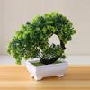 Artificial Bonsai Cedar, Fake Potted Bonsai Tree Simulation Decorative Artificial Plant Flower Fake Pot Plants Ornaments Home Office Desk Decor Green view 2