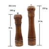 Abcsea oak salt and pepper grinder mills wooden, pepper grinder and salt shaker sets,a 8 in. and a 10 in. view 2