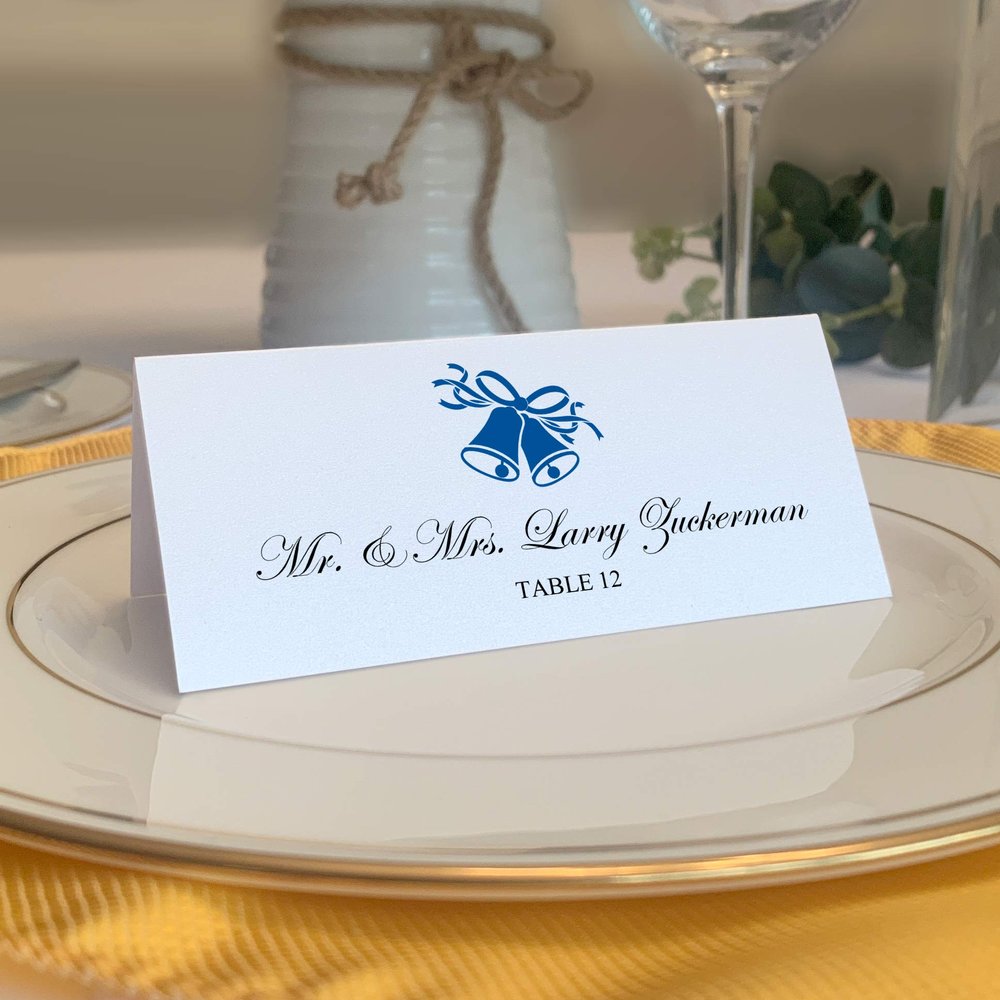 Wedding Bells Place Cards, Royal Blue, Set of 150, Pre-cut and Scored - Wedding, Party, Dinner, and Special Events - Made in the USA