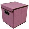 CHENGGUO Cotton and Linen Storage Box, Square Fabric Foldable Multi-Function Storage Box Storage Box Large Capacity (Set of 5) (Color : Pink) view 1