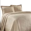 BNM Oversized Geometric Fret Design Matelasse Cotton Bedspread, Jacquard Weave, Soft, All-Season, Cozy, Lightweight, Perfect for Master or Guest Bedroom, Matching Pillow Shams, Full, Bisque view 2