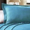 BNM Oversized Geometric Fret Design Matelasse Cotton Bedspread, Jacquard Weave, Soft, All-Season, Cozy, Lightweight, Perfect for Master or Guest Bedroom, Matching Pillow Shams, Full, Peacock Blue view 4