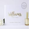 Personalized Wedding Guest Book for Wedding Couple, Alternative Custom Guest Book for Wedding, White Book with Gold Foil - Hardcover (10x8 inches) view 1