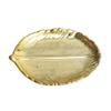 Lependor Golden Leaf Shaped Small Ceramic Jewelry Ring Dish Necklace Bracelet Holder Tray Organizer, Ceramic Decorative Trinket Dish for Wedding Party Woman Girl -Small Gold Leaf view 2