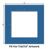 CountryArtHouse Royal Blue Acid Free 12x12 Picture Frame Mats with White Core Bevel Cut for 8x8 Pictures - Fits 12x12 Frame - One Mat - With Bag & Backing view 2