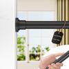 ALLZONE Tension Curtain Rod for Window, 83-123 Inches, Heavy Duty Curtain Rods No Drilling, Non-Slip Bathroom Shower Tension Rod, Renter Friendly, Adjustable, Spring Loaded, Extra Long, Black view 1