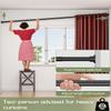 ALLZONE Tension Curtain Rod for Window, 83-123 Inches, Heavy Duty Curtain Rods No Drilling, Non-Slip Bathroom Shower Tension Rod, Renter Friendly, Adjustable, Spring Loaded, Extra Long, Black view 4
