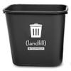 Case of 18 - Deskside Trash Wastebasket Container in Sturdy Black Plastic, Small, 13-5/8 Quart (3.4 Gallon) view 1