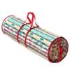 ZOBER Round Christmas Gift Wrapping Paper Organizer Storage - 40 Inch Gift Wrap Storage Containers - Wrapping Paper Holder, Clear PVC Waterproof, Fits 25 Standard Rolls - Red view 1